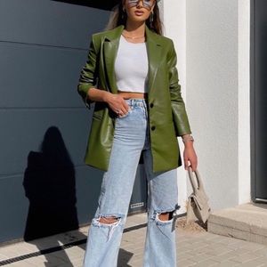 Zara faux leather blazer